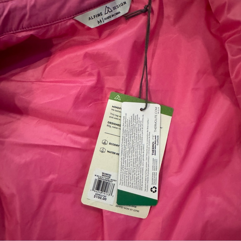 NWT medium Women's Pink Alpine Quilted Jacket - Picture 2 of 4